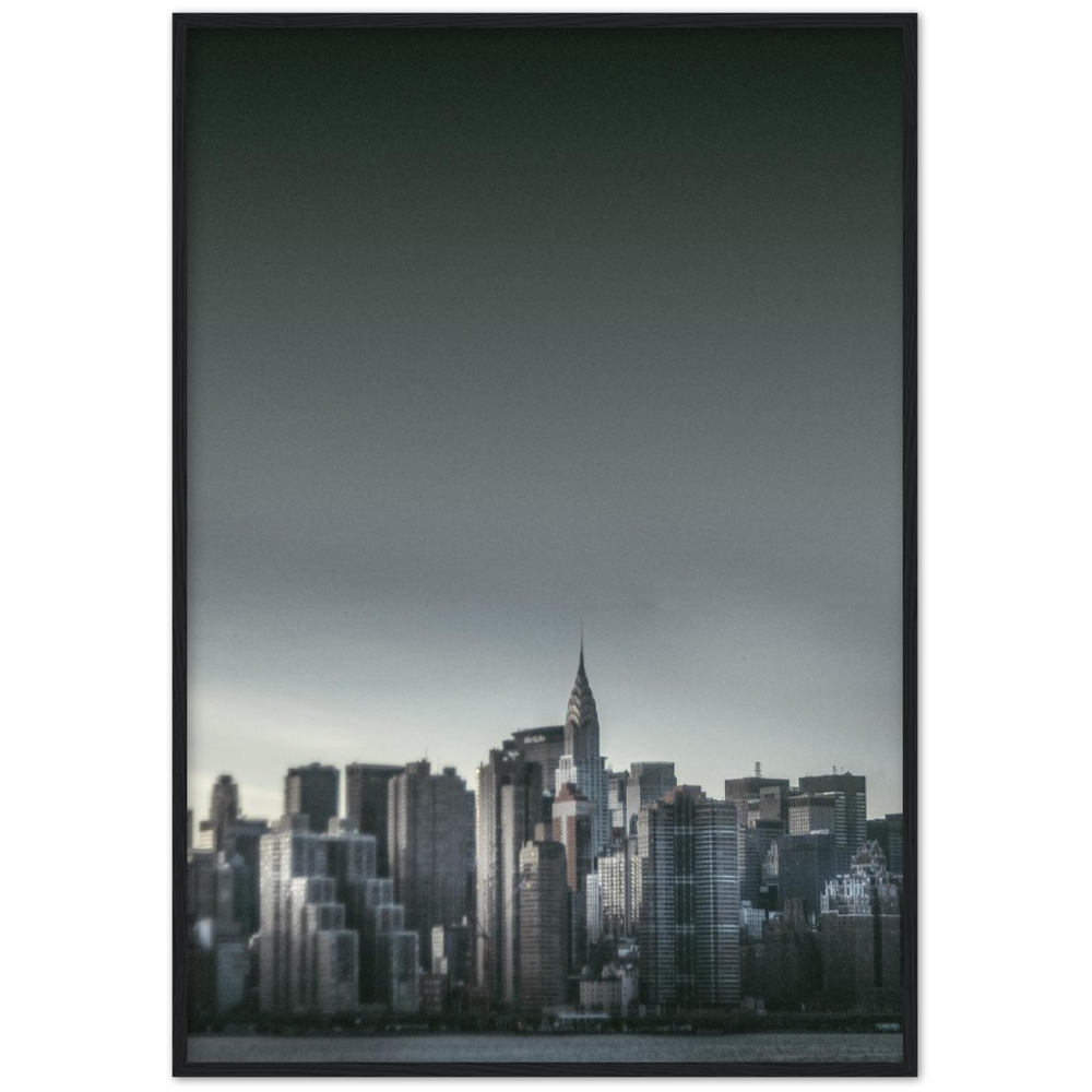 NEW YORK Nr. 5 Premium-Poster aus mattem Papier mit Holzrahmen