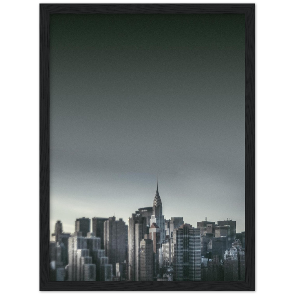 NEW YORK Nr. 5 Premium-Poster aus mattem Papier mit Holzrahmen