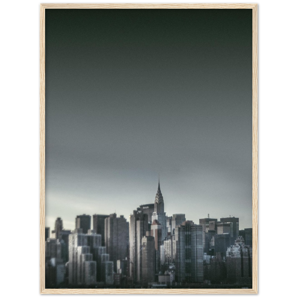 NEW YORK Nr. 5 Premium-Poster aus mattem Papier mit Holzrahmen