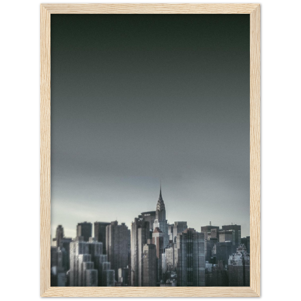 NEW YORK Nr. 5 Premium-Poster aus mattem Papier mit Holzrahmen