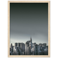 NEW YORK Nr. 5 Premium-Poster aus mattem Papier mit Holzrahmen