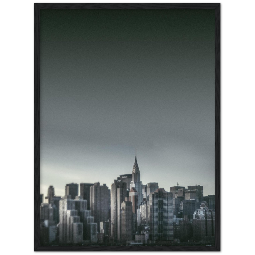 NEW YORK Nr. 5 Premium-Poster aus mattem Papier mit Holzrahmen