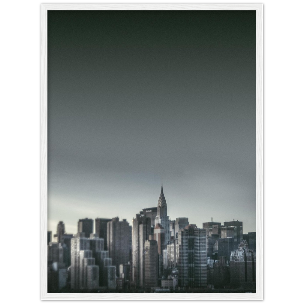 NEW YORK Nr. 5 Premium-Poster aus mattem Papier mit Holzrahmen