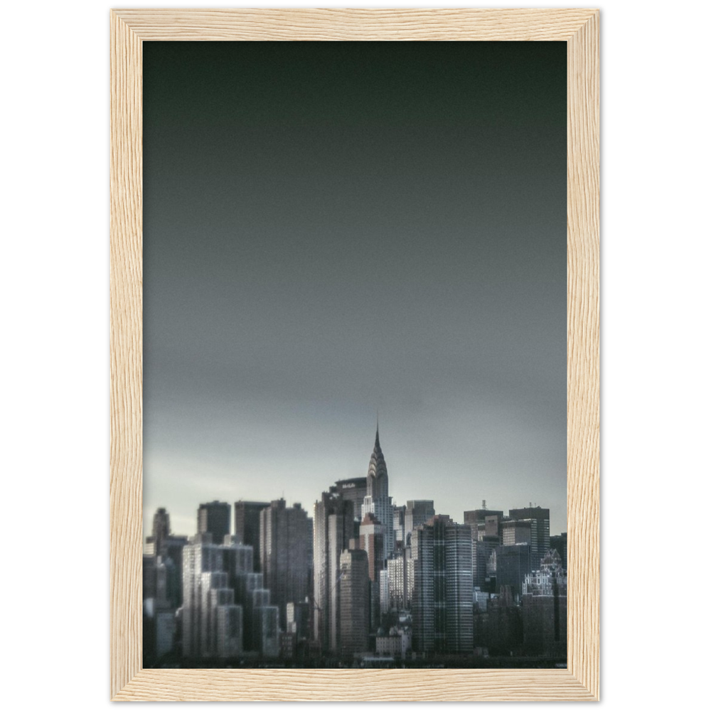 NEW YORK Nr. 5 Premium-Poster aus mattem Papier mit Holzrahmen