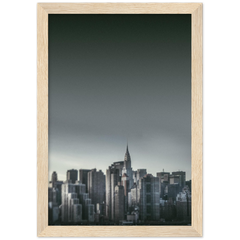 NEW YORK Nr. 5 Premium-Poster aus mattem Papier mit Holzrahmen
