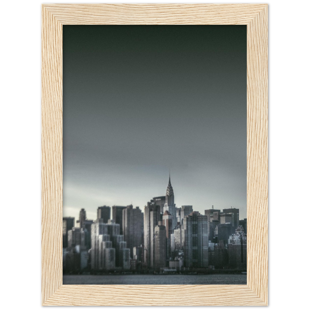 NEW YORK Nr. 5 Premium-Poster aus mattem Papier mit Holzrahmen