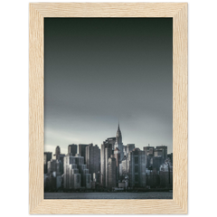 NEW YORK Nr. 5 Premium-Poster aus mattem Papier mit Holzrahmen