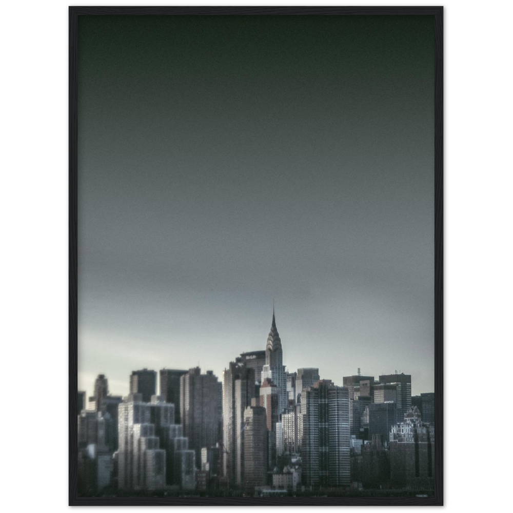 NEW YORK Nr. 5 Premium-Poster aus mattem Papier mit Holzrahmen