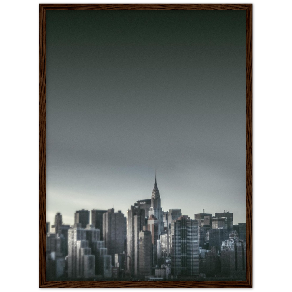 NEW YORK Nr. 5 Premium-Poster aus mattem Papier mit Holzrahmen