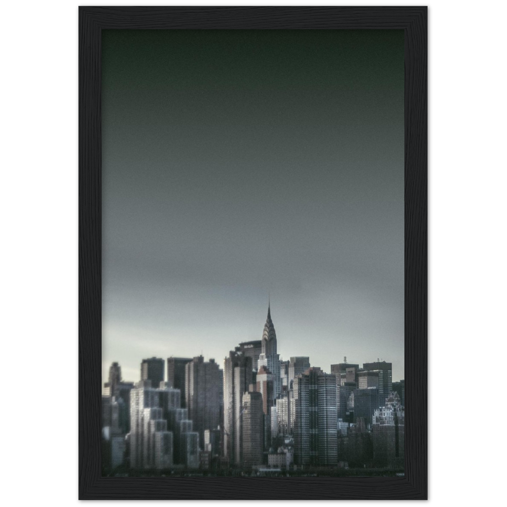 NEW YORK Nr. 5 Premium-Poster aus mattem Papier mit Holzrahmen