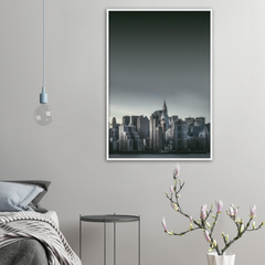 NEW YORK Nr. 5 Premium-Poster aus mattem Papier mit Holzrahmen