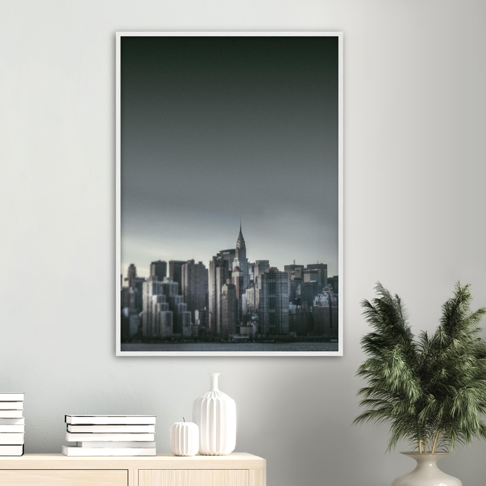 NEW YORK Nr. 5 Premium-Poster aus mattem Papier mit Holzrahmen