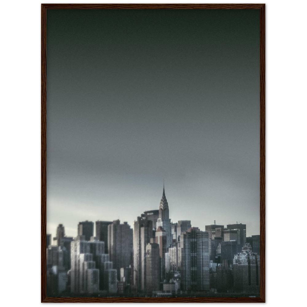 NEW YORK Nr. 5 Premium-Poster aus mattem Papier mit Holzrahmen