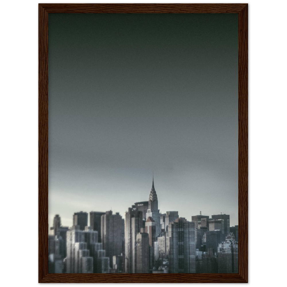 NEW YORK Nr. 5 Premium-Poster aus mattem Papier mit Holzrahmen