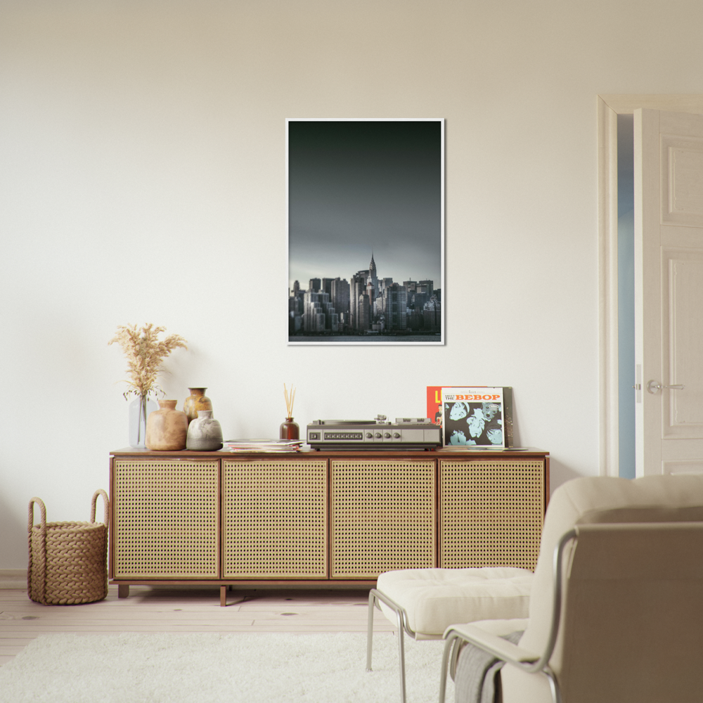 NEW YORK Nr. 5 Premium-Poster aus mattem Papier mit Holzrahmen