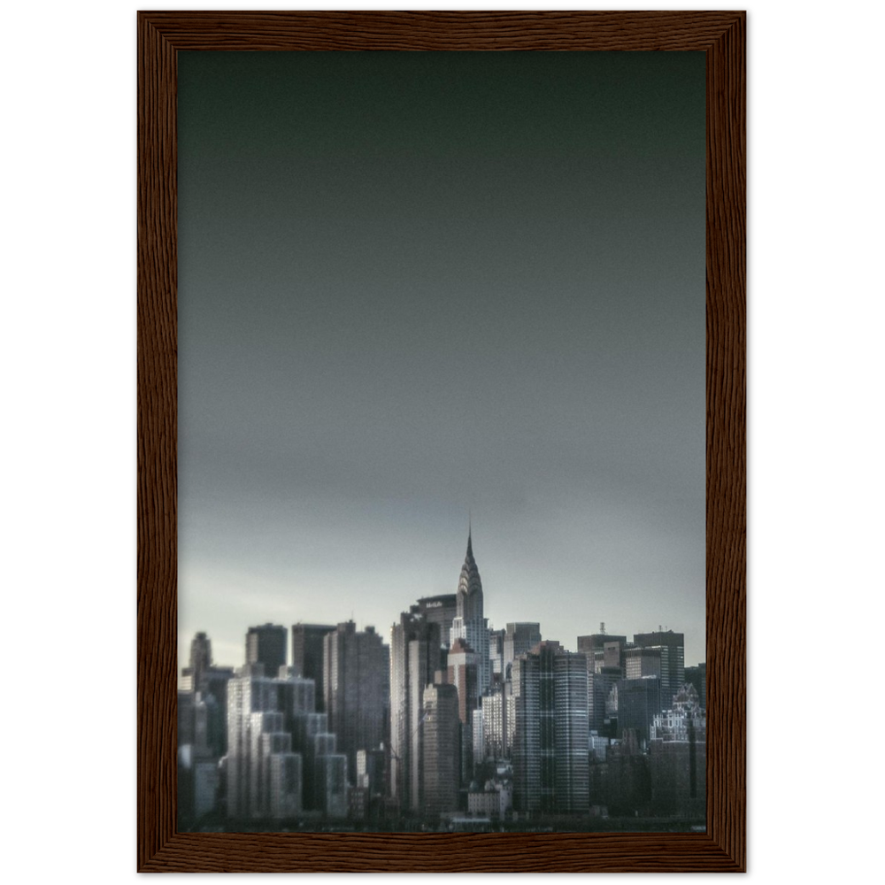 NEW YORK Nr. 5 Premium-Poster aus mattem Papier mit Holzrahmen