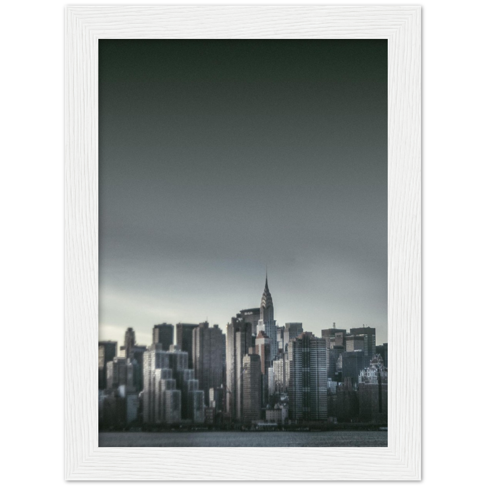 NEW YORK Nr. 5 Premium-Poster aus mattem Papier mit Holzrahmen