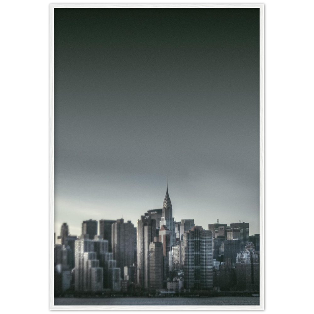 NEW YORK Nr. 5 Premium-Poster aus mattem Papier mit Holzrahmen