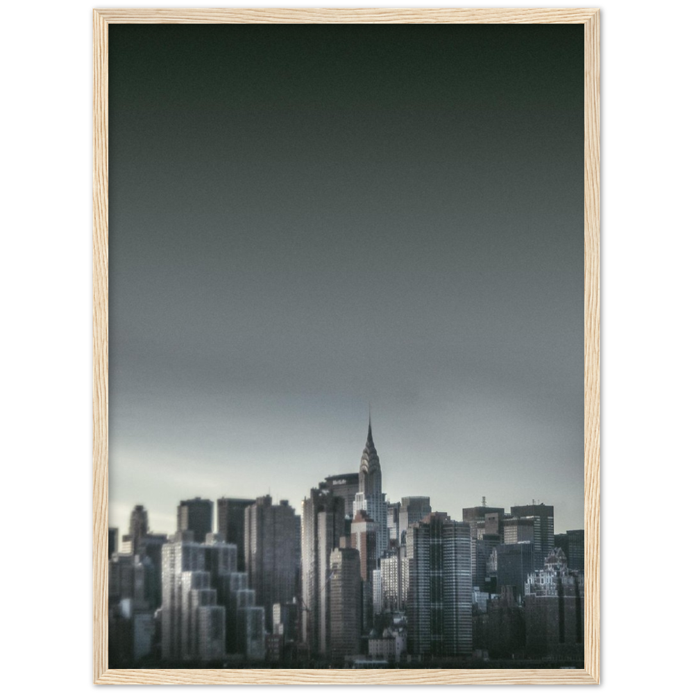 NEW YORK Nr. 5 Premium-Poster aus mattem Papier mit Holzrahmen
