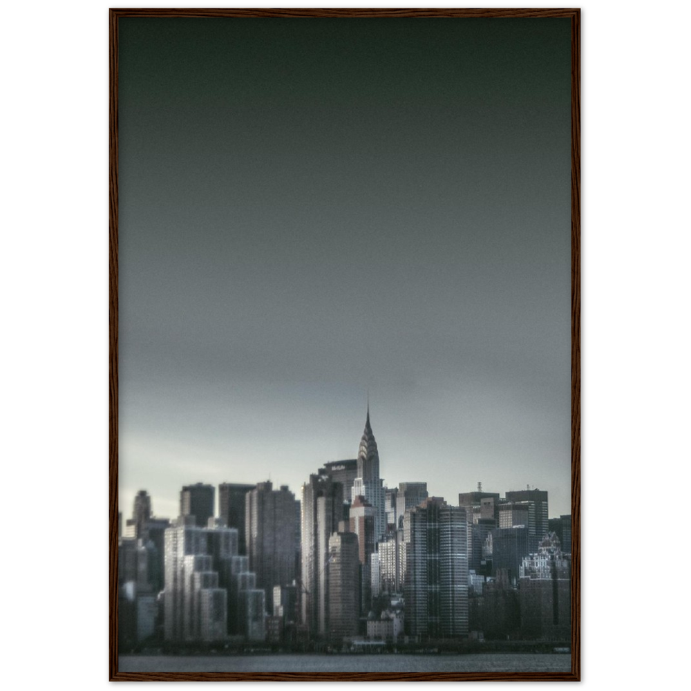 NEW YORK Nr. 5 Premium-Poster aus mattem Papier mit Holzrahmen