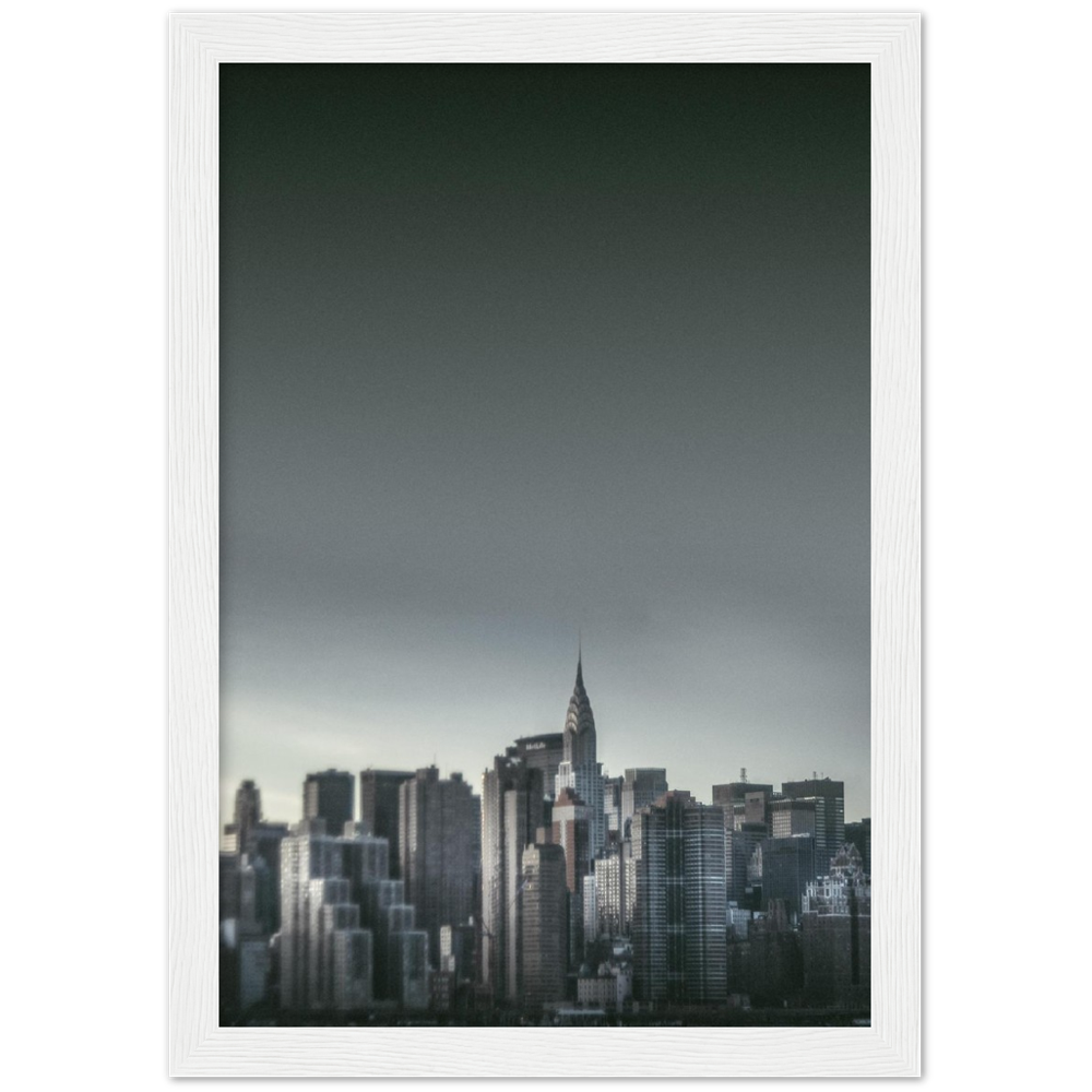 NEW YORK Nr. 5 Premium-Poster aus mattem Papier mit Holzrahmen