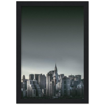NEW YORK Nr. 5 Premium-Poster aus mattem Papier mit Holzrahmen