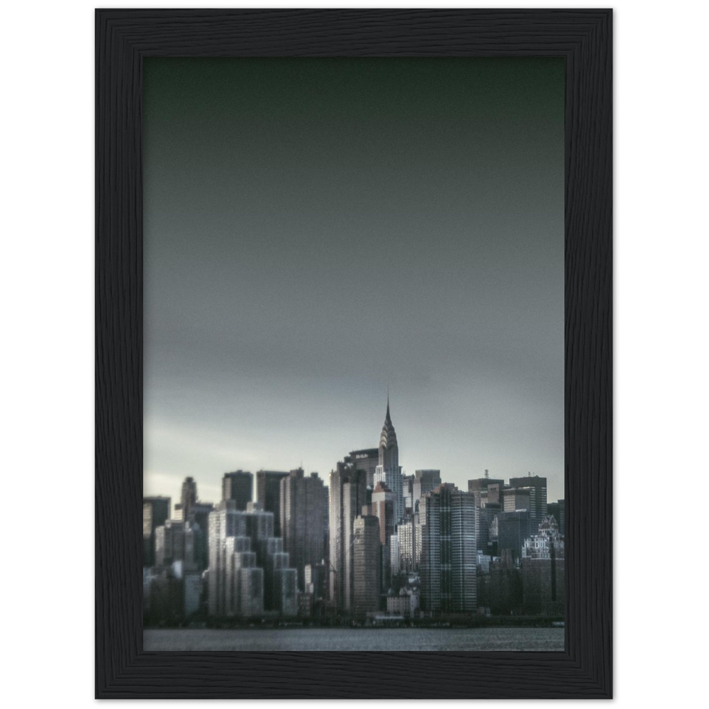 NEW YORK Nr. 5 Premium-Poster aus mattem Papier mit Holzrahmen